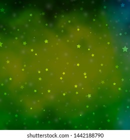 Light Green vector layout with bright stars. Colorful illustration with abstract gradient stars. Design for your business promotion.