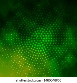 Light Green vector layout with bright stars. Shining colorful illustration with small and big stars. Best design for your ad, poster, banner.