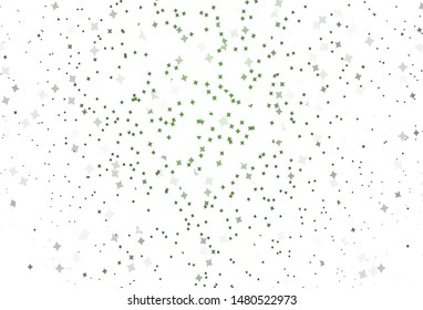 Light Green vector layout with bright stars. Modern geometrical abstract illustration with stars. Smart design for your business advert.