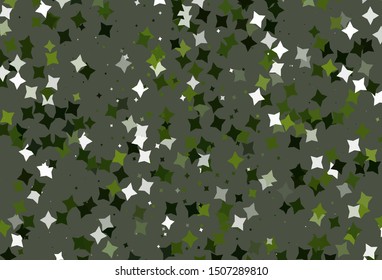 Light Green vector layout with bright stars. Modern geometrical abstract illustration with stars. Pattern for astrology websites.