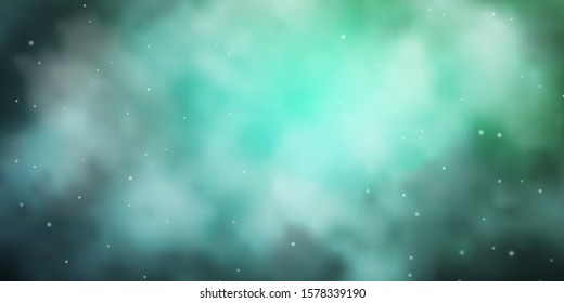 Light Green vector layout with bright stars. Decorative illustration with stars on abstract template. Pattern for new year ad, booklets.