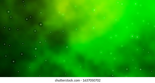 Light Green vector layout with bright stars. Colorful illustration with abstract gradient stars. Pattern for new year ad, booklets.