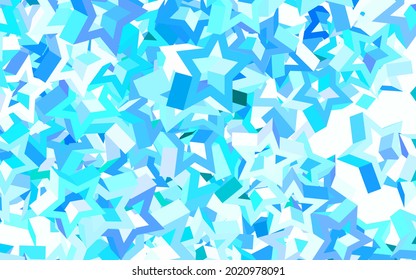 Light Green vector layout with bright stars. Glitter abstract illustration with colored stars. Pattern for futuristic ad, booklets.