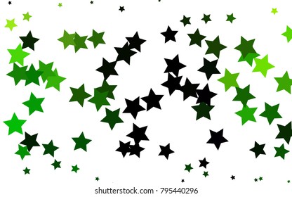 Light Green vector layout with bright stars. Glitter abstract illustration with colored stars. Best design for your ad, poster, banner.
