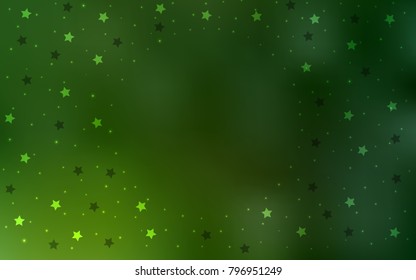 Light Green vector layout with bright stars. Blurred decorative design in simple style with stars. The pattern can be used for wrapping gifts.
