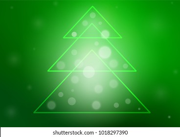 Light Green vector layout with a christmas tree. Blurred decorative design in xmas style with christmas tree. The pattern can be used for year new  websites.