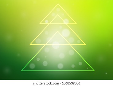 Light Green vector layout with a christmas tree. Shining colored illustration with xmas tree in christmas style. The pattern can be used for year new  websites.