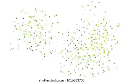 Light Green vector  layout with circle shapes. Glitter abstract illustration with blurred drops of rain. The pattern can be used for ads, leaflets of liquid.