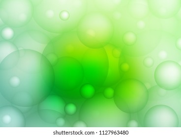 Light Green vector layout with circle shapes. Glitter abstract illustration with blurred drops of rain. New design for ad, poster, banner of your website.