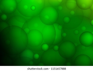 Light Green vector layout with circle shapes. Blurred decorative design in abstract style with bubbles. Pattern can be used as texture of water, rain drops.