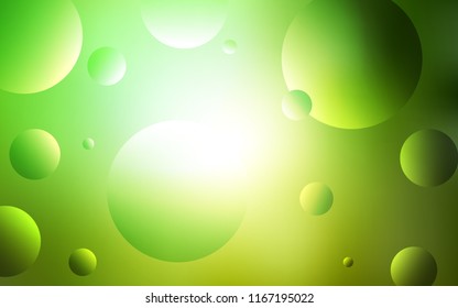 Light Green vector layout with circle shapes. Modern abstract illustration with colorful water drops. Pattern can be used for beautiful websites.