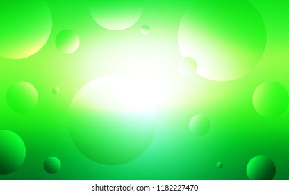 Light Green vector layout with circle shapes. Blurred decorative design in abstract style with bubbles. Pattern can be used for beautiful websites.