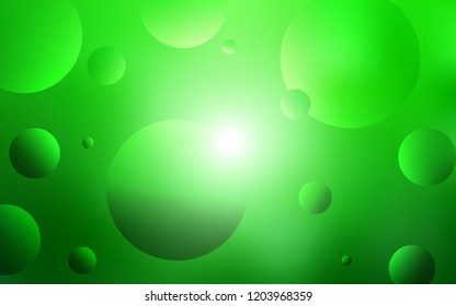 Light Green vector layout with circle shapes. Modern abstract illustration with colorful water drops. Pattern can be used as texture of wallpapers.