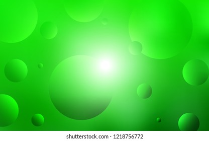Light Green vector layout with circle shapes. Abstract illustration with colored bubbles in nature style. Pattern can be used for beautiful websites.