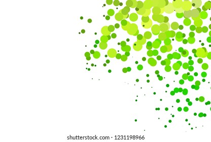 Light Green vector layout with circle spots. Blurred bubbles on abstract backdrop with colorful gradient. Pattern of water, rain drops.
