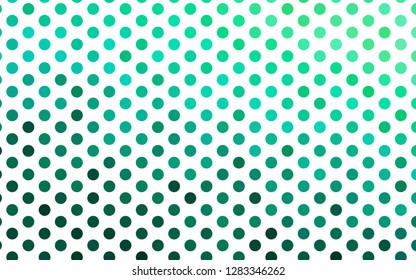 Light Green vector layout with circle shapes. Blurred bubbles on abstract background with colorful gradient. Pattern of water, rain drops.