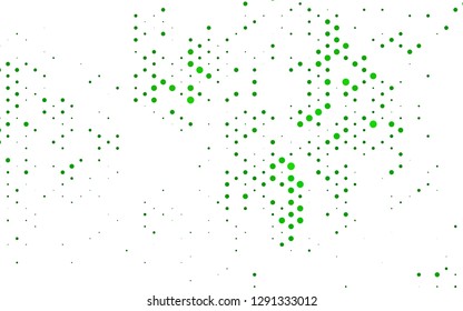 Light Green vector layout with circle spots. Blurred bubbles on abstract backdrop with colorful gradient. Pattern of water, rain drops.