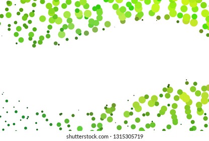 Light Green vector layout with circle spots. Glitter abstract illustration with blurred drops of rain. Design for posters, banners.