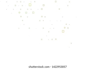 Light Green vector layout with circle spots, cubes. Decorative design in abstract style with circles, rectangles. Completely new template for your brand book.