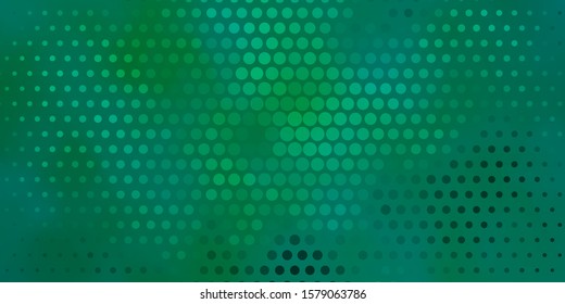 Light Green vector layout with circle shapes. Colorful illustration with gradient dots in nature style. Design for posters, banners.