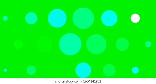 Light Green vector layout with circle shapes. Glitter abstract illustration with colorful drops. Design for posters, banners.