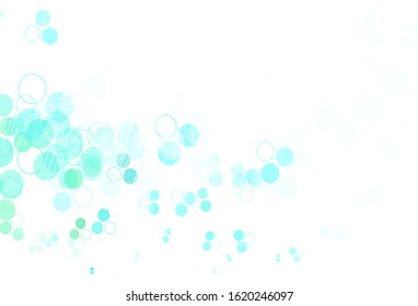 Light Green vector layout with circle shapes. Blurred bubbles on abstract background with colorful gradient. Pattern for beautiful websites.