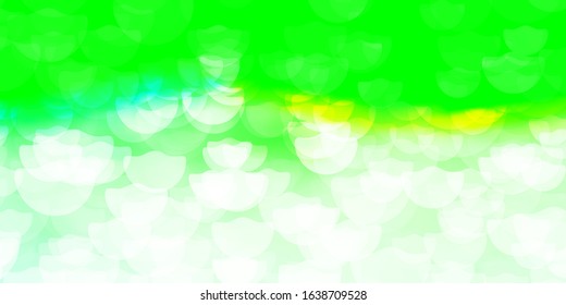 Light Green vector layout with circle shapes. Abstract decorative design in gradient style with bubbles. Pattern for websites.