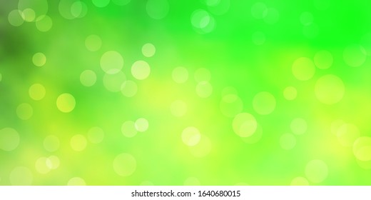 Light Green vector layout with circle shapes. Abstract illustration with colorful spots in nature style. Pattern for business ads.
