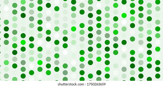 Light green vector layout with circle shapes. Abstract illustration with colorful spots in nature style. Pattern for booklets, leaflets.