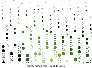 Light Green vector layout with circle shapes. Illustration with set of shining colorful abstract circles. Pattern of water, rain drops.