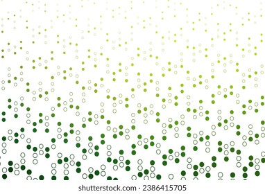 Light Green vector layout with circle shapes. Glitter abstract illustration with blurred drops of rain. Template for your brand book.