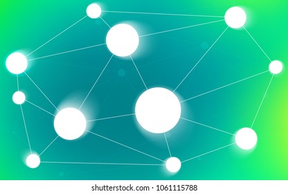 Light Green vector layout with circles, lines. Design with connection of dots and lines on colorful background. Pattern can be used for ads, leaflets.