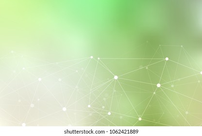 Light Green vector layout with circles, lines. Glitter abstract illustration with connection of triangle structure. Pattern can be used for beautiful websites.