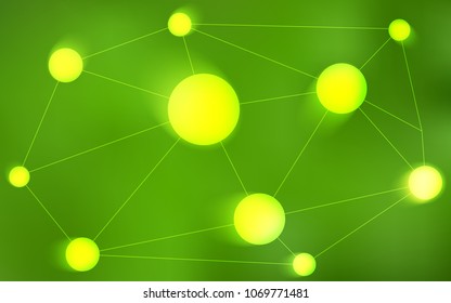 Light Green vector layout with circles, lines. Abstract illustration with colorful discs and triangles. Beautiful design for your business advert.