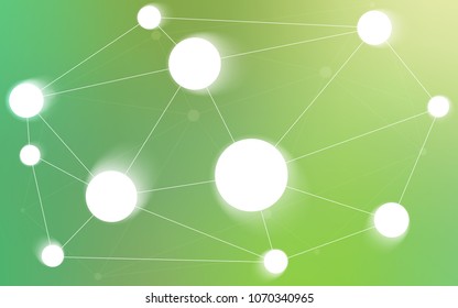 Light Green vector layout with circles, lines. Colorful illustration with circles and lines in futuristic style. Pattern can be used for ads, leaflets.