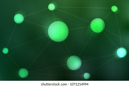 Light Green vector layout with circles, lines. Abstract illustration with colorful discs and triangles. New design for ad, poster, banner of your website.