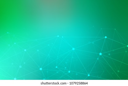 Light Green vector layout with circles, lines. Glitter abstract illustration with connection of triangle structure. New design for ad, poster, banner of your website.