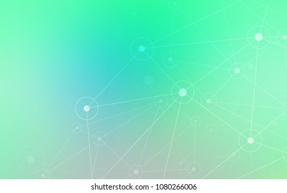 Light Green vector layout with circles, lines. Glitter abstract illustration with connection of triangle structure. Pattern can be used for beautiful websites.