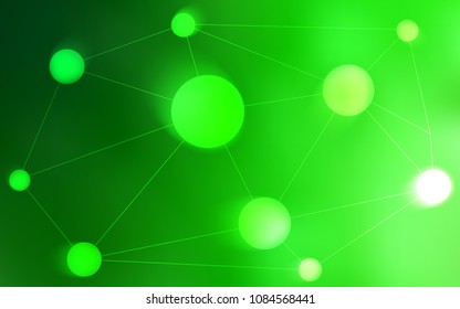 Light Green vector layout with circles, lines. Design with connection of dots and lines on colorful background. Pattern can be used for futuristic ad, booklets.