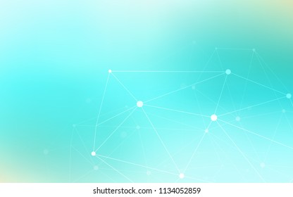 Light Green vector layout with circles, lines. Glitter abstract illustration with connection of triangle structure. Pattern can be used for ads, leaflets.