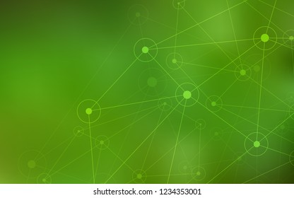Light Green vector layout with circles, lines. Abstract illustration with colorful discs and triangles. Pattern can be used for ads, leaflets.