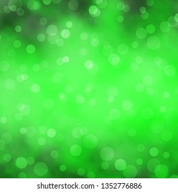 Light Green vector layout with circles. Colorful illustration with gradient dots in nature style. Design for posters, banners.