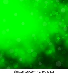 Light Green vector layout with circles. Abstract decorative design in gradient style with bubbles. Design for posters, banners.