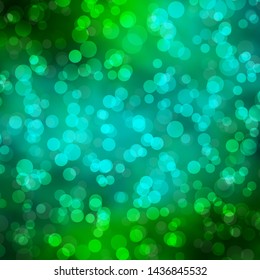 Light Green vector layout with circles. Abstract decorative design in gradient style with bubbles. Pattern for business ads.