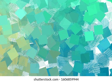 Light Green vector layout with circles, lines, rectangles. Decorative design in abstract style with lines, dots, cubes. Smart design for your adverts.