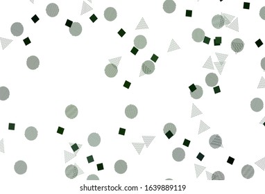 Light Green vector layout with circles, lines, rectangles. Glitter abstract illustration with spheres, squares, lines. Modern template for landing page.