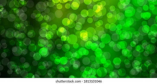 Light Green vector layout with circles. Abstract colorful disks on simple gradient background. Design for your commercials.
