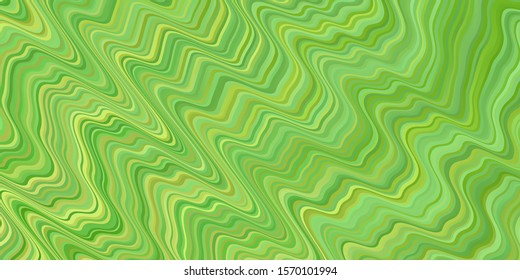 Light Green vector layout with circular arc. Bright sample with colorful bent lines, shapes. Template for cellphones.