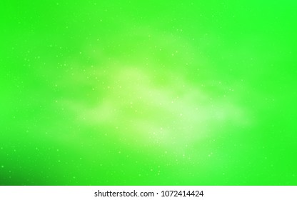 Light Green vector layout with cosmic stars. Shining illustration with sky stars on abstract template. Best design for your ad, poster, banner.