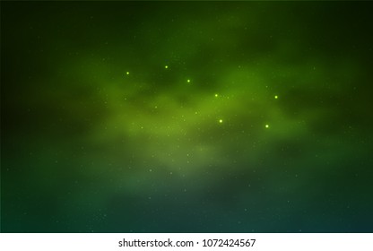 Light Green vector layout with cosmic stars. Shining colored illustration with bright astronomical stars. Best design for your ad, poster, banner.